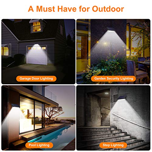Solar Wall Lights Outdoor â€“ Sunwind 2 Modes Microwave Radar Detective Waterproof Security Lights with Wide Angle Illumination for Front Door Garden Porch Patio Yard Deck Stairway Driveway (Black)