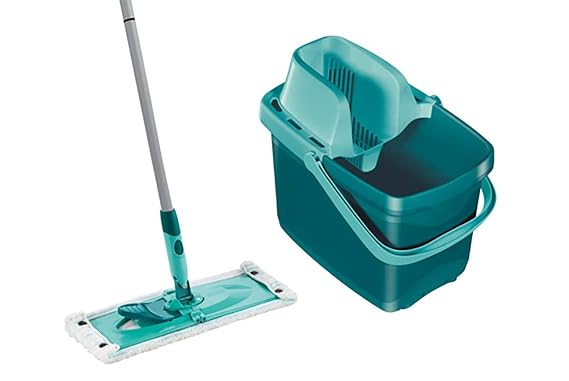 Leifheit Set Combi XL micro duo mit rückenschonendem Wischer, Wischtuchpresse für effektives Auswringen, extrabreiter und rei