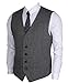 Ruth&Boaz 2Pockets 5Buttons Wool Herringbone Tweed Business Suit Vest (L, Herringbone navy)