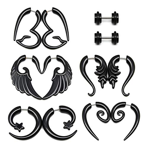 LAURITAMI BIG GAUGES Pair Acrylic 16g Gauge Fake Plugs Marble Spiral