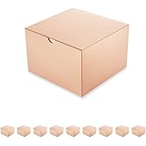 PACKQUEEN 10 Gift Boxes with Lids 6x6x4 Inches,Champagne Gold Bridesmaids Proposal Boxes, Paper Gift Boxes for Gifts, Cupcake