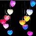 Loving Heart Solar Wind Chimes Outdoor Hanging - Waterproof Solar Powered LED Changing Lights Color Mobile Romantic Wind-Bell 6 Heart-Shaped Wind Chimes Gifts for Home, Party, Night Garden Decoration