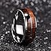 King Will Nature 8mm Tungsten Carbide Ring Inlay with Arrow Wedding Rings Dome Edge