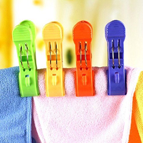 Attmu 12 Pack Beach Towel Clips Chair Clips Towel Holder in Fun Bright