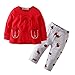 Eghunooy Baby Girls Clothes Set 2 Piece Long Sleeve Ladybug Pattern Infant Outfits (9-12 Months) Red
