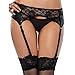 Women 3Pcs Sexy Garter Belt Panties and Long Stockings Lingerie Set