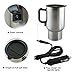 Carperipher 12V Car Heated Mug Tech Tool Stainless Steel Travel Electric Cup Vacuum Thermos Smart Temperature Control for Heating Water, Coffee, Milk and Tea with Airtight Lid, Auto Charger