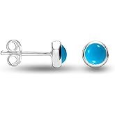 LeCalla 925 Sterling Silver Gemstone Stud Earrings | Heart Stud Earring | Lightweight Halo Heart Stud Earrings for Women