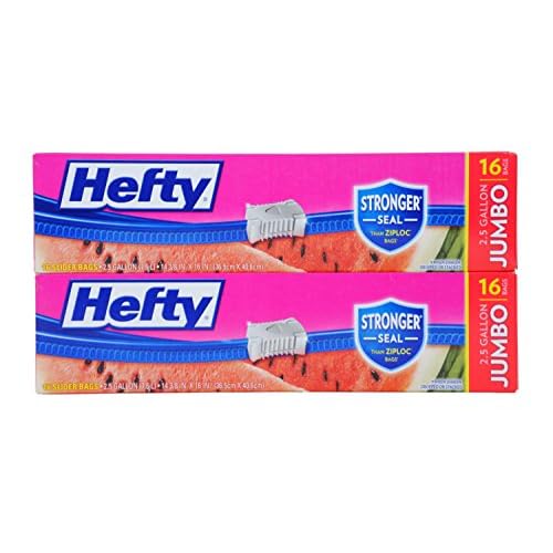 Hefty One Zip 2.5 Gallon Jumbo Bags 16ct (pack of 2) image