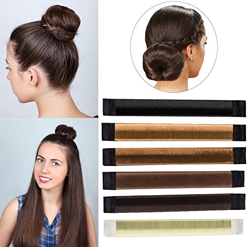 6 PCS Bun Hair Maker, Magic Hair Styling Donut Bun Maker, Hair Bun Shapers for Women Girls DIY Hairstyle Tools, No Clip Hair - Thumbnail 5