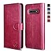 OCASE Samsung Galaxy S10 Plus / S10+ Case [ Card Slot ] [ Kickstand ] [TPU Shockproof Interior ] Leather Flip Wallet Case for Samsung Galaxy S10 Plus / S10+ Devices (Burgundy)
