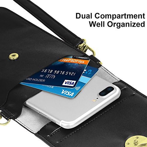 MoKo Compatible with Cell Phone Bag, Multi-Pocket Crossbody Pouch with Shoulder Strap Fits iPhone SE 2020/11 Pro/11/11 Pro Max/Xs Max/XR/Xs/X, Galaxy Note 10/Note 10 Plus/S10e/S10/S10 Plus - Black 2 MoKo Compatible with Cell Phone Bag, Multi-Pocket Crossbody Pouch with Shoulder Strap Fits iPhone SE 2020/11 Pro/11/11 Pro Max/Xs Max/XR/Xs/X, Galaxy Note 10/Note 10 Plus/S10e/S10/S10 Plus - Black
