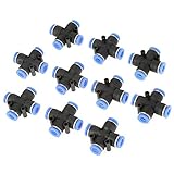 10x Pneumatic Quick Connector Connector Quick Fittings Push In To Connect Fitting Tube OD 6MM Quick Release 1/4 Set