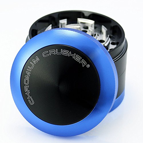 Chromium Crusher 2.5 Inch 4 Piece Bladed Teeth Tobacco Spice Herb Grinder - Blue