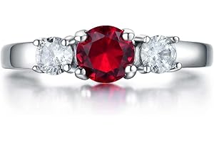 AILAAILA Classic Birthstone Rings for Girls Women Size 1-10 Cubic Zirconia Stainless Steel Birthday Mother's Ring Daughter Gifts Dainty Ring Jewelry