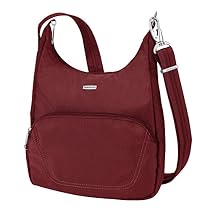 Travelon Anti-Theft Classic Essential Messenger Bag, Cranberry, One Size