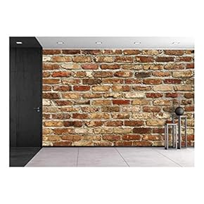 Old Brick Wall Background - Removable Wall Mural | Self-Adhesive Large Wallpaper - 66x96 inches