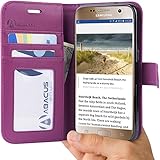 Galaxy S7 Case, Abacus24-7 Samsung Galaxy S7 Wallet Case, Leather Flip Cover and Stand for Samsung S7 Phone, Purple
