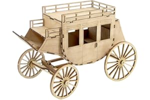 영공방 Youngmodeler Hobby Wooden Model Kit – Western Wagon, Classic Stagecoach DIY for Display & Craft