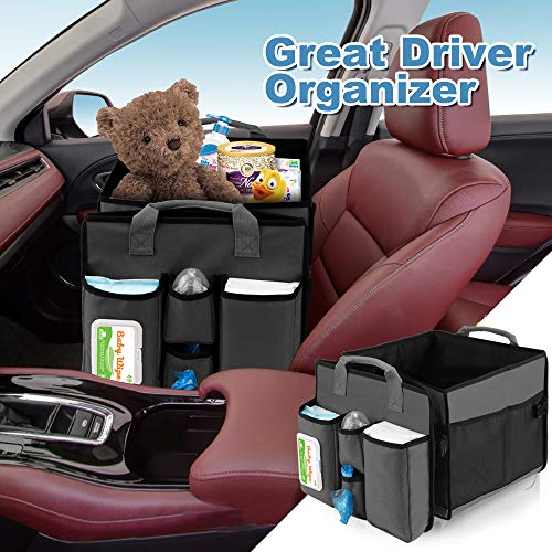 Collapsible Trunk Organizer & Diaper Changing Station, Baby Diaper Caddy Organizer with Movable