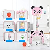 SONGYU Kids Basketball Hoop Height Adjustable 120-160cm Basketball Stand Indoor Outdoor with Basketball, Football, Ferrule and Story Machine 3 Colors Optional Sport Game for Children Juniors