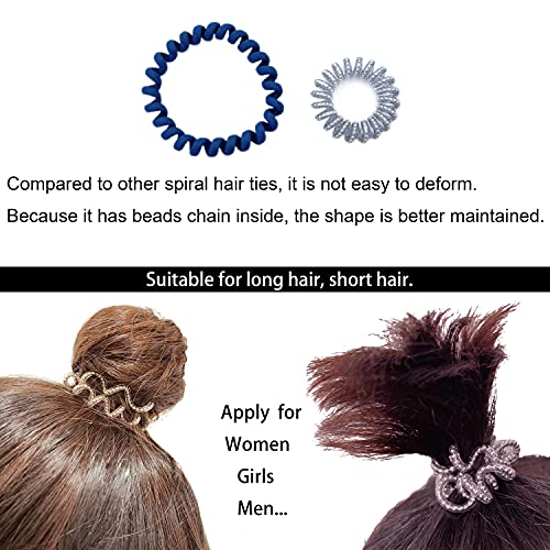 Yeegle Spiral Hair Ties No Crease, Colorful Traceless Hair Ties