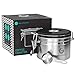 Coffee Gator Coffee Storage - 11oz Small Stainless Steel Tea and Sugar Containers - Stainless Steel Canisters with Date-Tracker, CO2 Valve for Freshness & Scoop - Silver