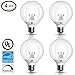 TriGlow 40 Watt Equivalent G25 LED Bulbs, 6W Warm White 3000K Vanity Globe Bulbs Clear Cover, Dimmable UL Listed and Energy Star Certified