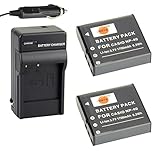 DSTE Replacement for 2X NP-40 Battery + DC73 Travel and Car Charger Adapter Compatible Casio EX-FC100 FC150 FC160S Z400 PRO P505 P600 P700 Zoom Z100 Z1000 Pentax XG-1 Camera as LB-060