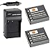 DSTE 2X NP-40 Battery + DC73 Travel and Car Charger Adapter Compatible with Casio EX-FC100 FC150 FC160S Z400 PRO P505 P600 P700 Zoom Z100 Z1000 Pentax XG-1 Camera as LB-060