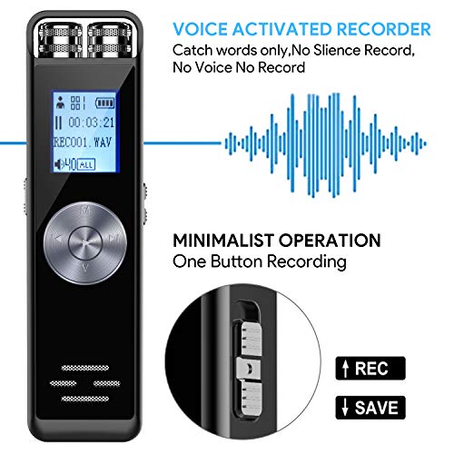 2 Digital+Voice+Recorder+TENSAFEE+Dictaphone
