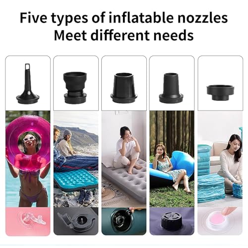 Portable Air Mattress Pump, Kequsprk Electric Air Pump for Inflatables, 2400mAh Rechargeable Quick-Fill Inflator Deflator Mini Vacuum Pumps for Inflatables, Raft Boat, Pool