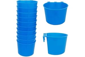 ORIBUKI 10 Pack Cage Cups Birds Feeders Seed Bowl Chicken Feeding Watering Dish Rabbit Water Food Hanging Wire Cages Box 8oz Coop Cups for Pet Parrot Parakeet Gamefowl Poultry Pigeon