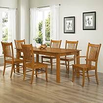 Coaster Home Furnishings 7-Piece Mission Style Solid Hardwood Dining Table & Chairs Set