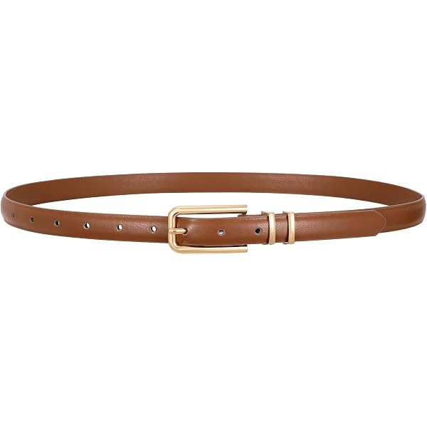 Womens Leather Suede Belt Brown Waist Belt for Casual Dress  display picture 3