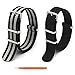 2pc Ritche 22mm Nylon Striped Black，black/gray Interchangeable Replacement Watch Strap Band