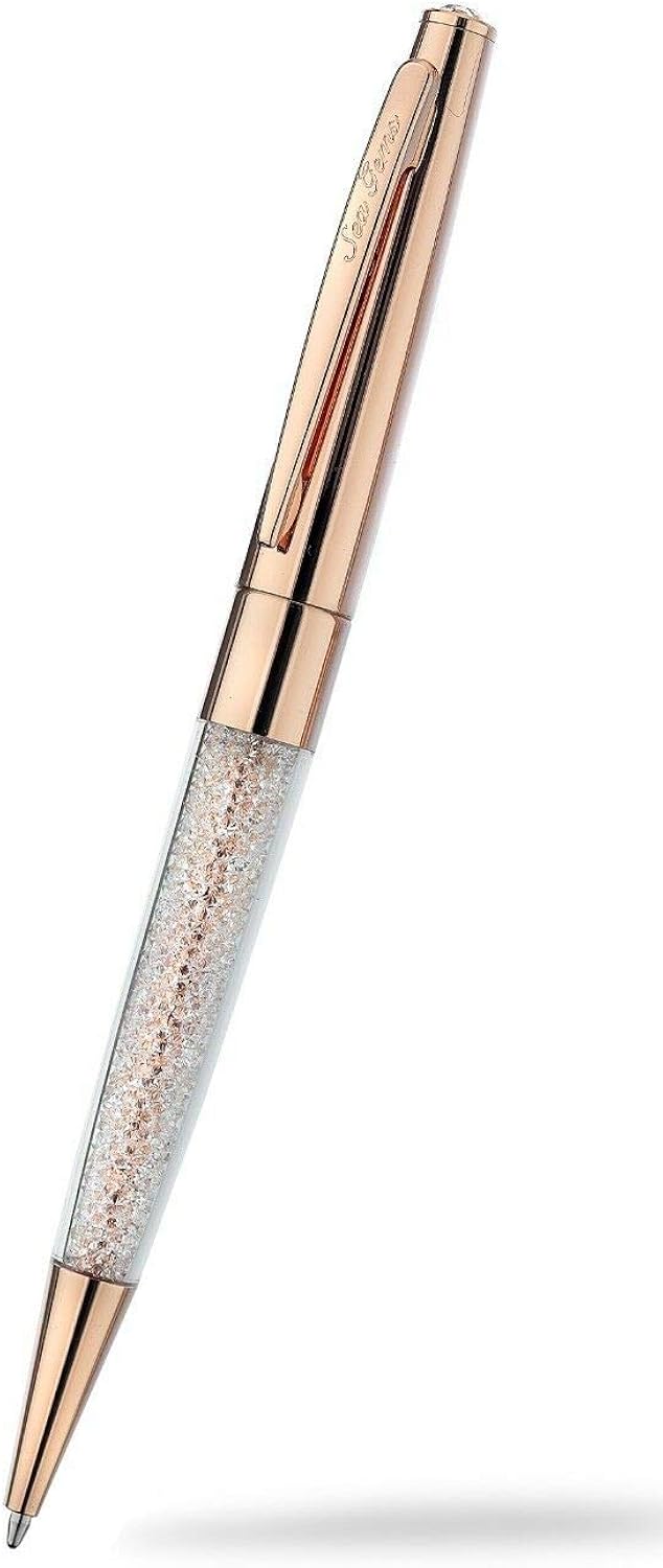Ballpoint Pen Rose Gold Plate Austrian Crystal Stardust Designer