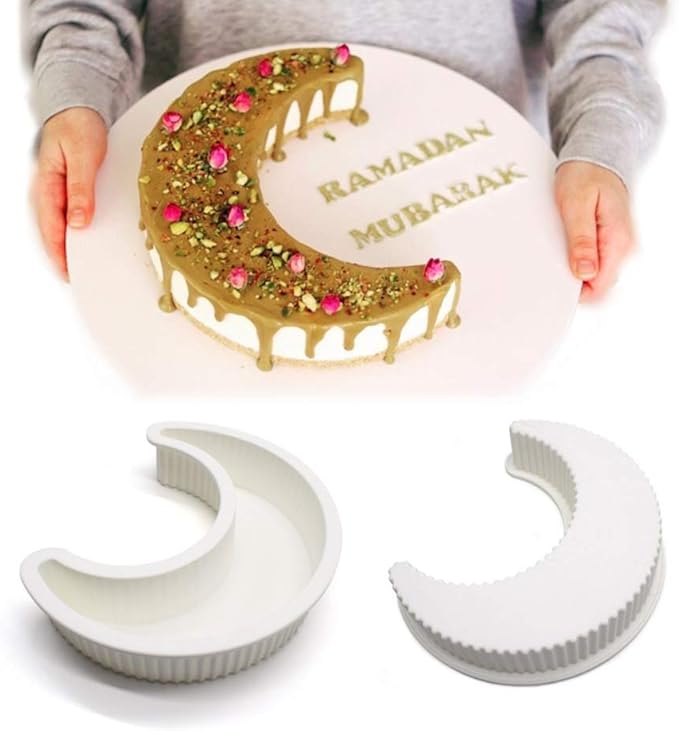 EchoDone Crescent Moon Shape Silicone Cake Pan, Moonlight