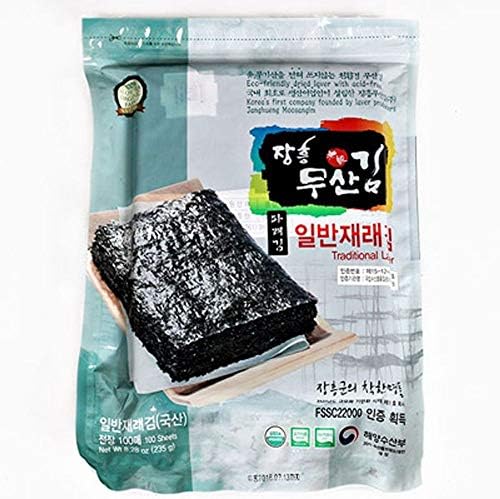 Moosankim Organic Green Laver Seaweed 100 sheets without Acid Treatment