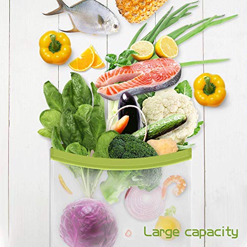 sherry Reusable Food Storage Bags,10 Pack Reusable Ziplock Bags Bread Box Set (4 Reusable Snack Bags 4 Reusable Lunch Bags 2 packs Gallon Freezer Bags) - Thumbnail 4