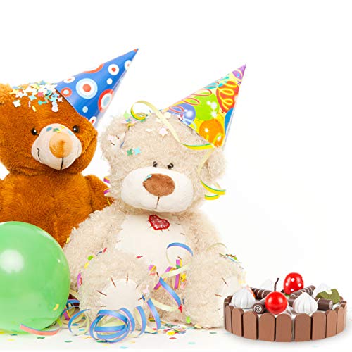 Hey!Play! Birthday Cake-Kids Wooden Magnetic Dessert with Cutting Knife, Fruit Toppings, Chocolate & Vanilla Swirls-Fun Pretend Play Party Food - Thumbnail 5