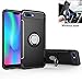 Xiaomi Mi A2 / 6X Case, Rotating Ring Mingwei [ 360 ° Kickstand] Carbon Fiber [Dual Shockproof] Protection Cover Compatible with [Magnetic Car Mount] for Xiaomi Mi A2 (Black, Mi A2)