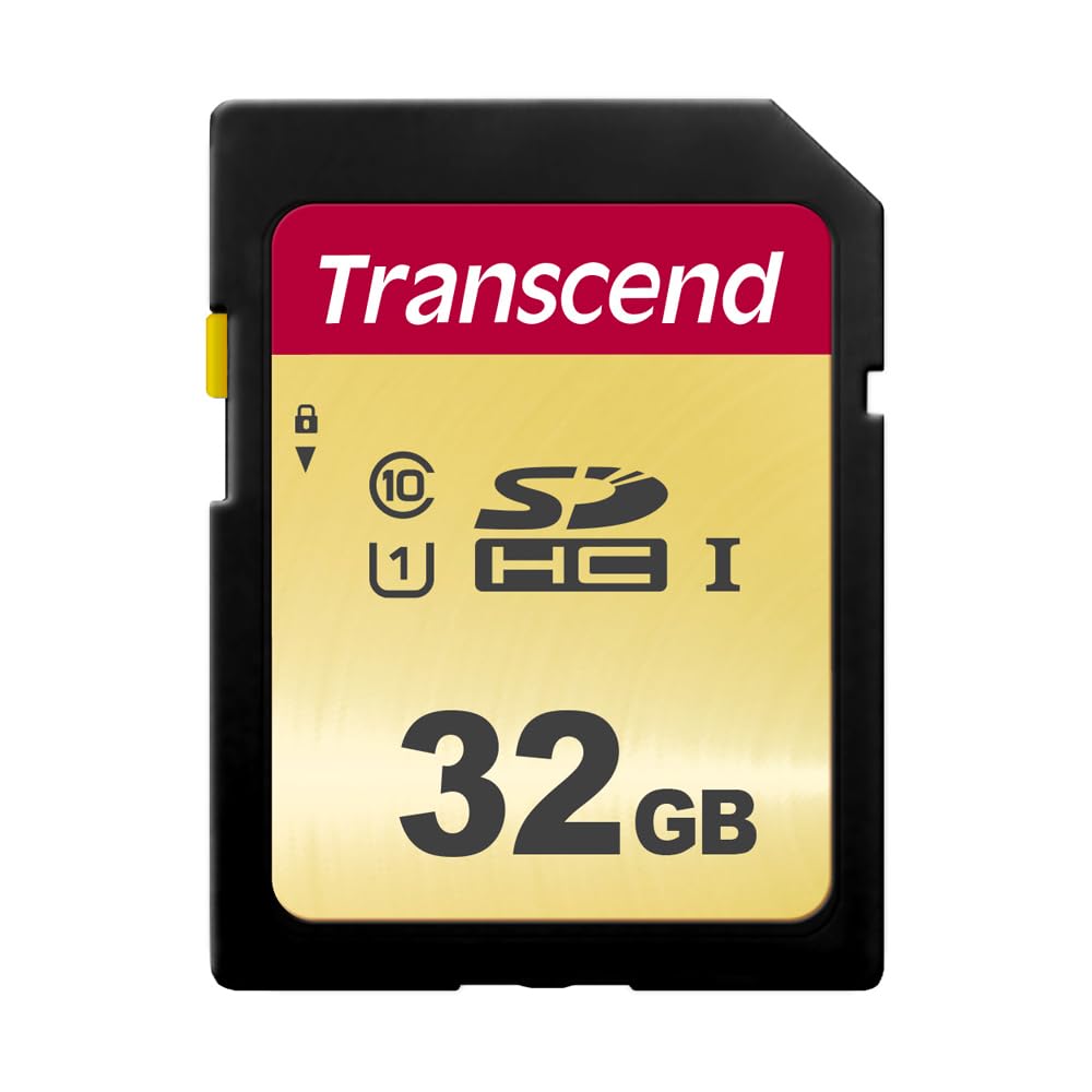 Transcend SDC500S 32GB SDHC Class 10 U1 Memory Card, Speed up to 95/35MB/s for Digital Cameras TS32GSDC500S