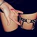 Lucky2Buy Women Girl Sexy Leather Punk Rivet Stud Leg Garter Heart Cosplay Spike Party Black