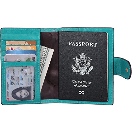 Banuce genuine leather passport cover color green