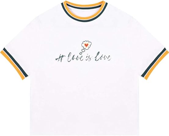 Hohe Taille T-Shirt weiblichen Sommer Kurze Kurze Ärmel lose süße