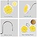 Flower Shower Curtain Hooks, Wimaha Plastic Shower Curtain Rings, Yellow Shower Hooks for Curtain, Peony Shower Curtain Hooks Rustproof Decorative, 12 Pack Shower Rings for Curtain in Bathroom