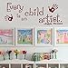 Every Child is an Artist Decal - Children Artwork Display Decal - Picasso Quote Wall Sticker (34x15 Black)