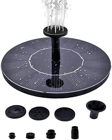 Solar Birdbath Fountain, Supmovo Solar Fountain for birdbath, 1.4 W Solar Panel Water Pump Kit, Solar Powered Birdbath Fountain Pump for Garden and Patio, Free Standing Fountains for Garden Pond