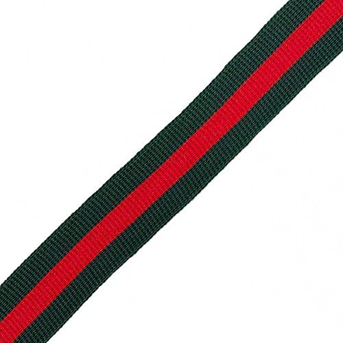 3/4" (20mm) Knit Tape Ribbon Trim by 3-yards, Green/Red, TR-11755
